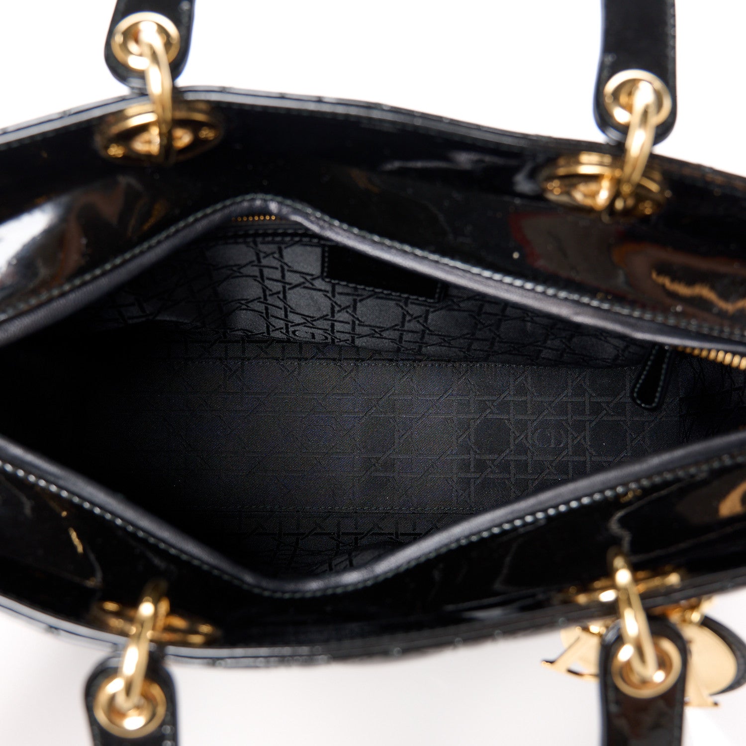 Christian Dior Patent Cannage Large Lady Dior Black 5 of 10