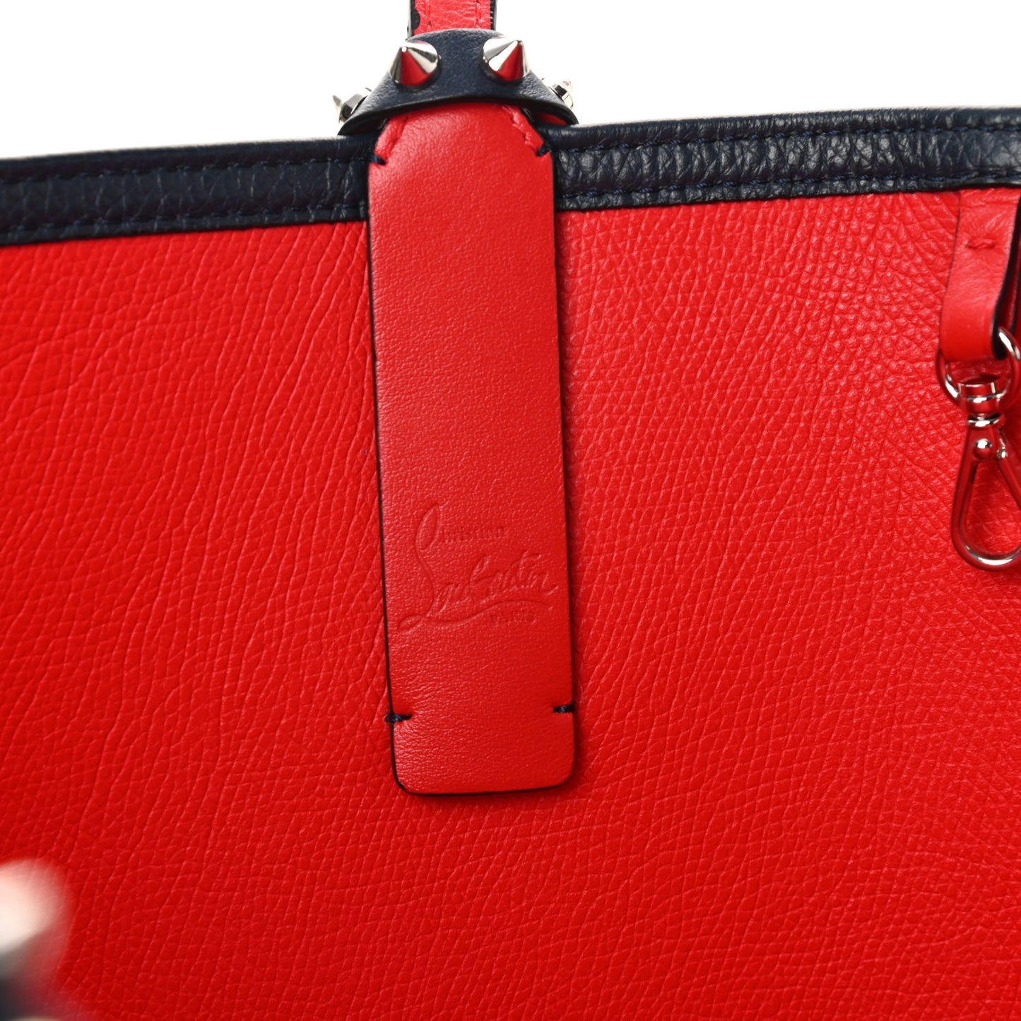 Calfskin Spikes East West Cabata Tote Navy