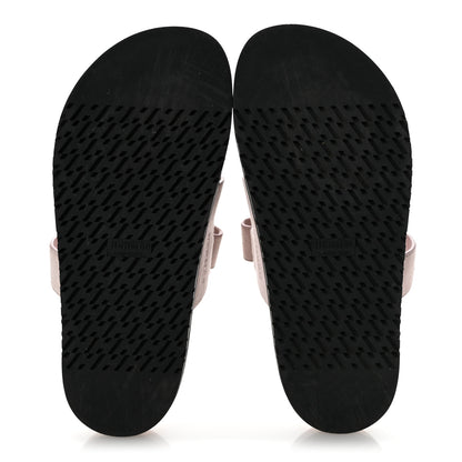 Hermes Suede Goatskin Womens Chypre Sandals 38.5 Rose Porcelaine 6 of 9