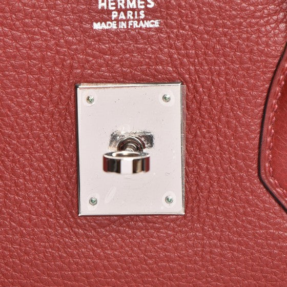 Hermes Taurillon Clemence Birkin 30 Rouge H 18 of 27