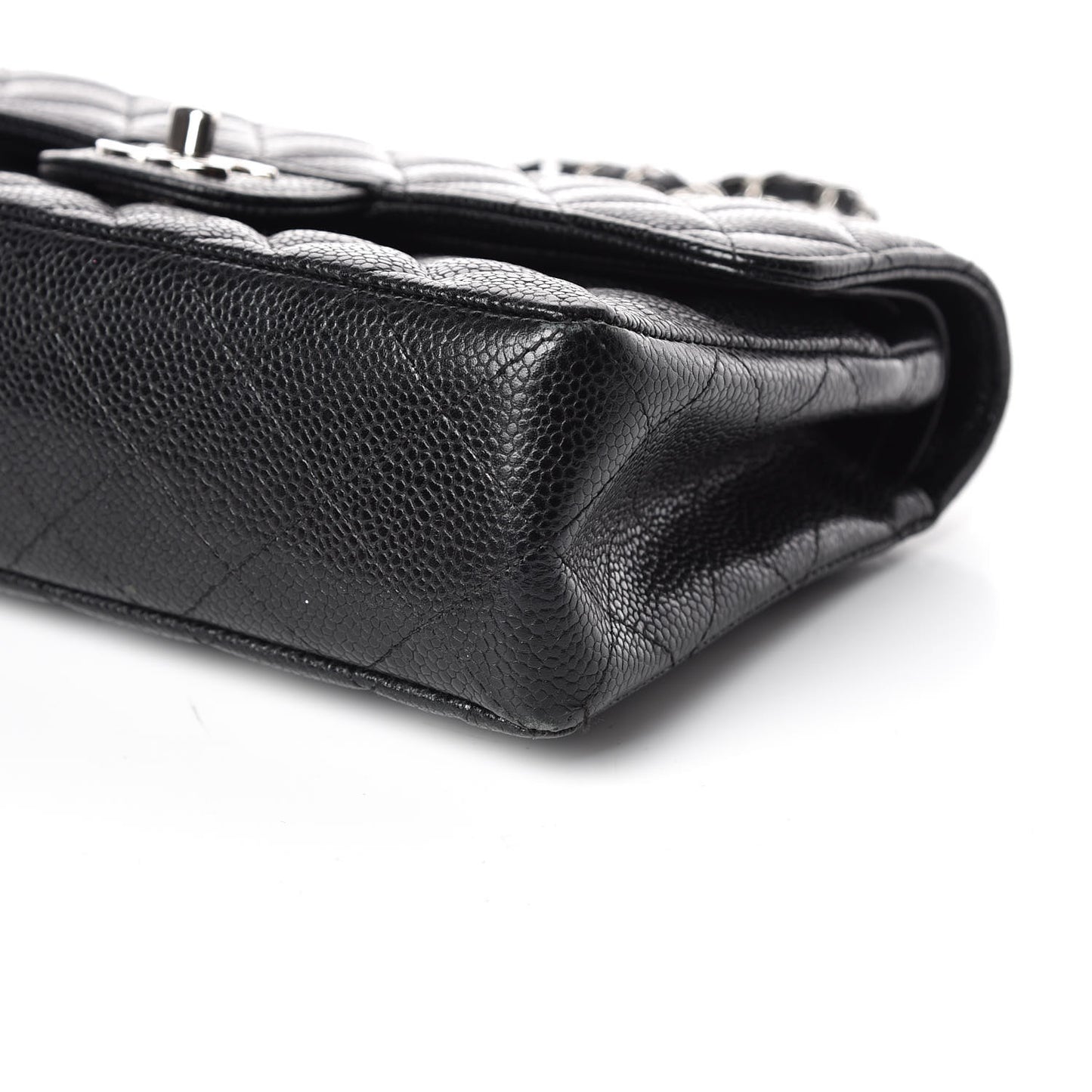 Caviar Quilted Small Double Flap Black