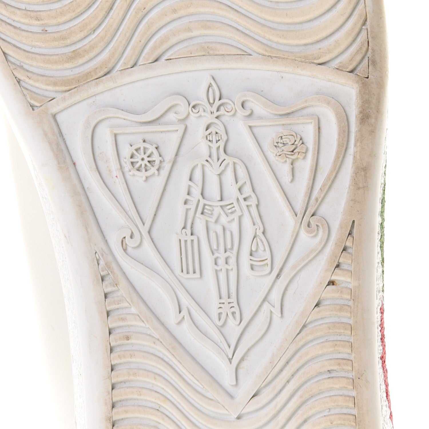 Gucci Calfskin Interlocking G Womens New Ace Sneakers 37.5 White Red Flame Green 11 of 13