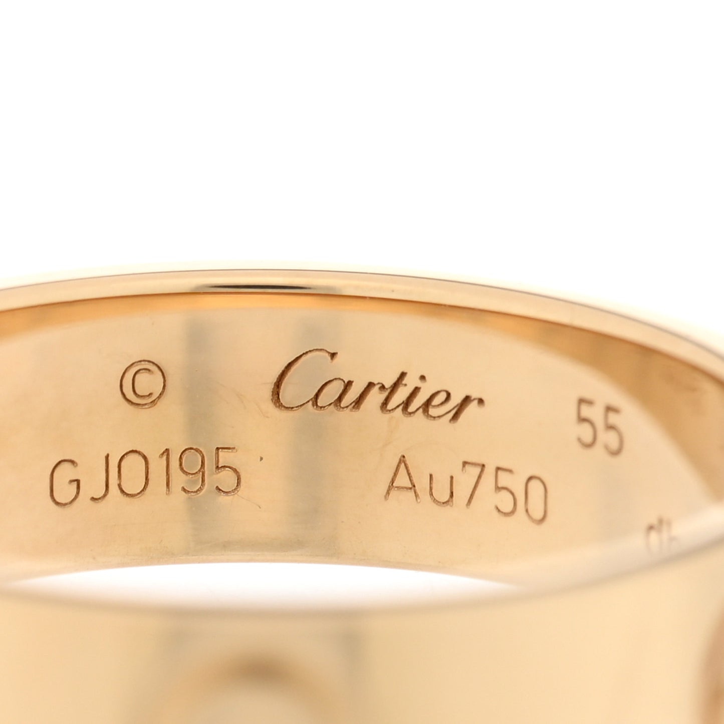 18K Yellow Gold 5.5mm LOVE Ring 55 7.25