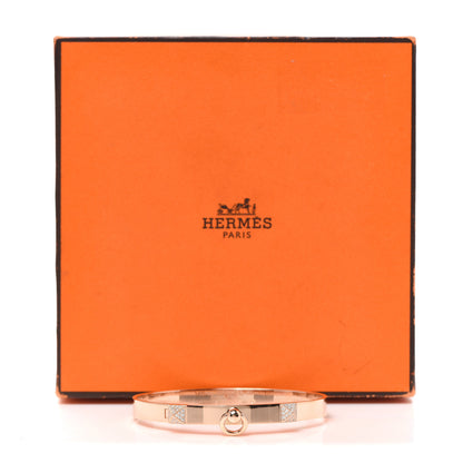 Hermes 18K Rose Gold Diamond PM Collier De Chien Bracelet ST 5 of 5