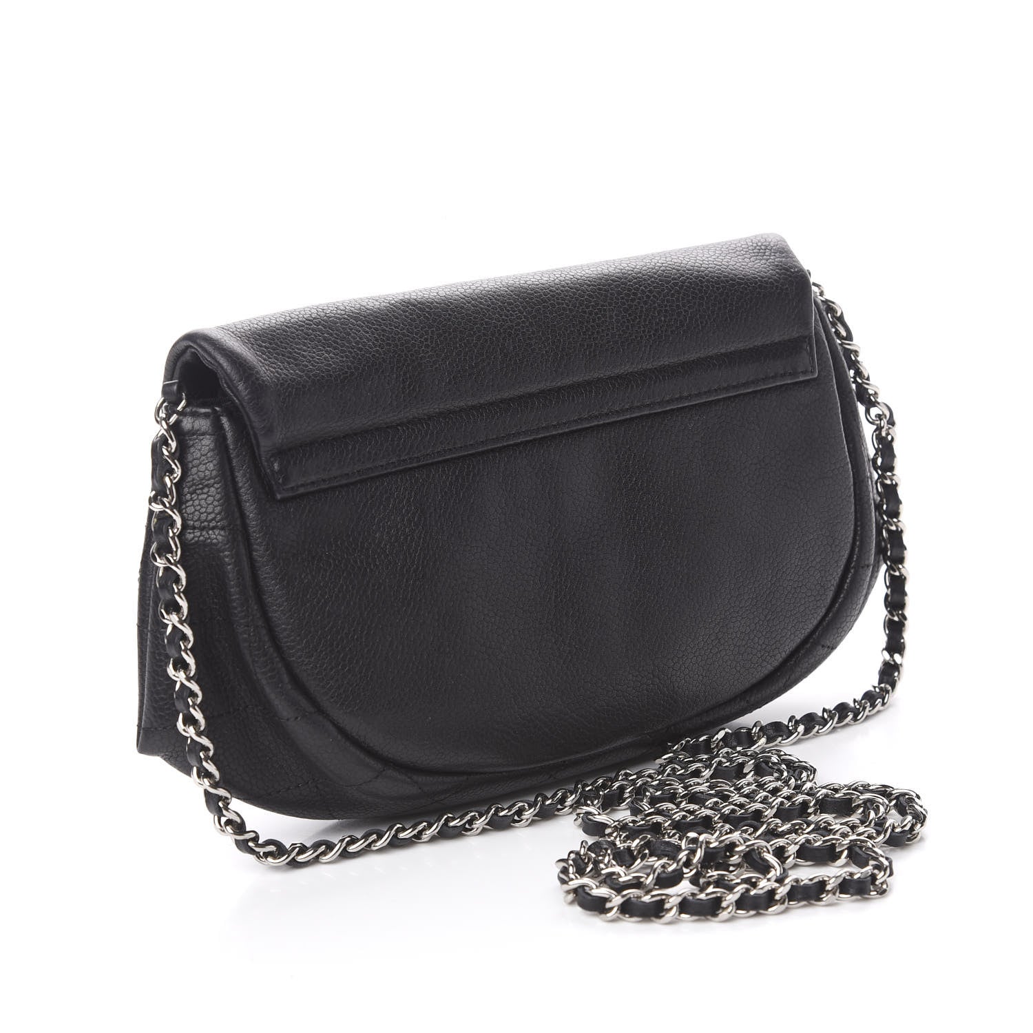 Chanel Caviar Half Moon Wallet On Chain WOC Black 3 of 11