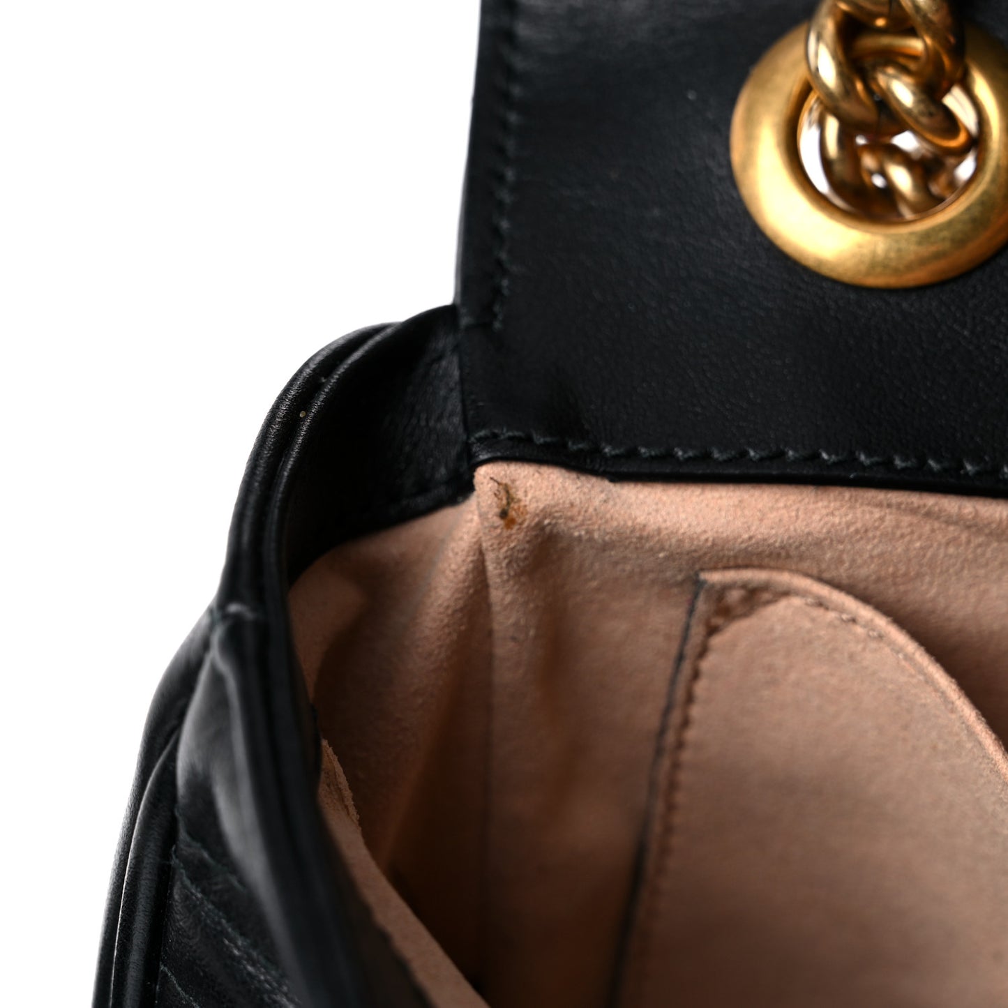 Calfskin Matelasse Mini GG Marmont Shoulder Bag Black