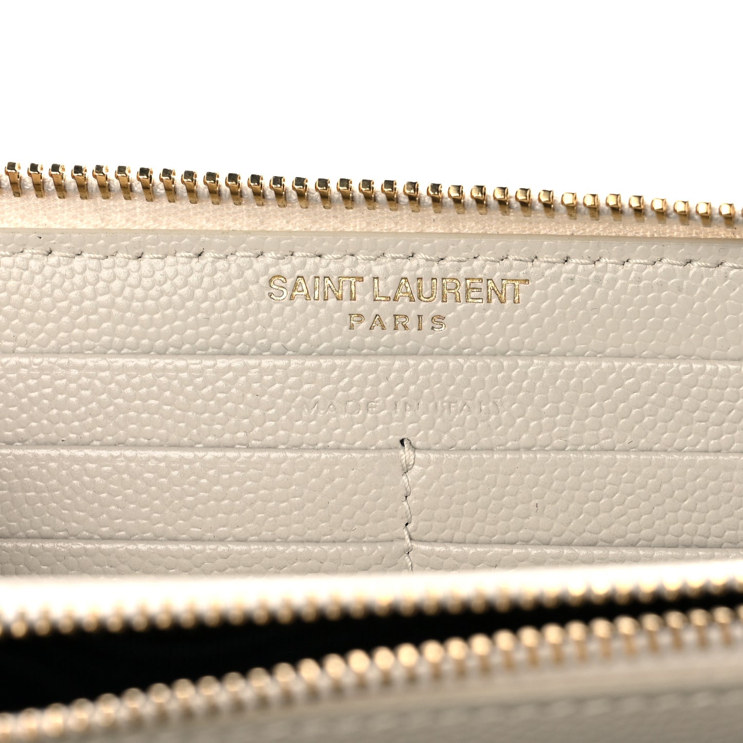 Grain De Poudre Matelasse Chevron Monogram Zip Around Wallet Blanc Vintage