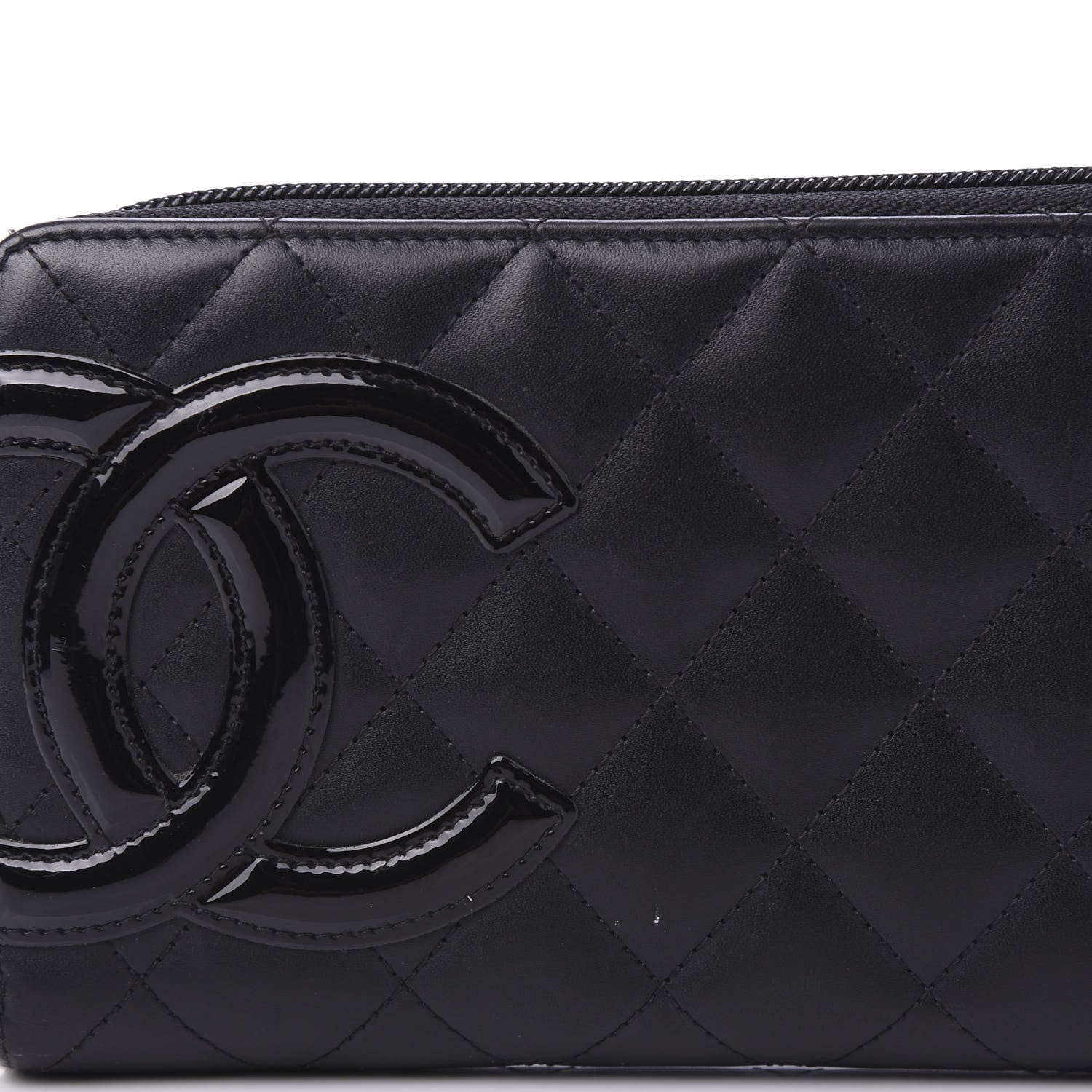Chanel Calfskin Quilted Cambon Large Gusset Zip Around Wallet Black 11 of 14
