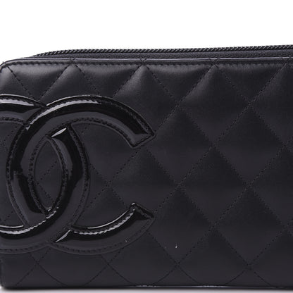 Chanel Calfskin Quilted Cambon Large Gusset Zip Around Wallet Black 11 of 14