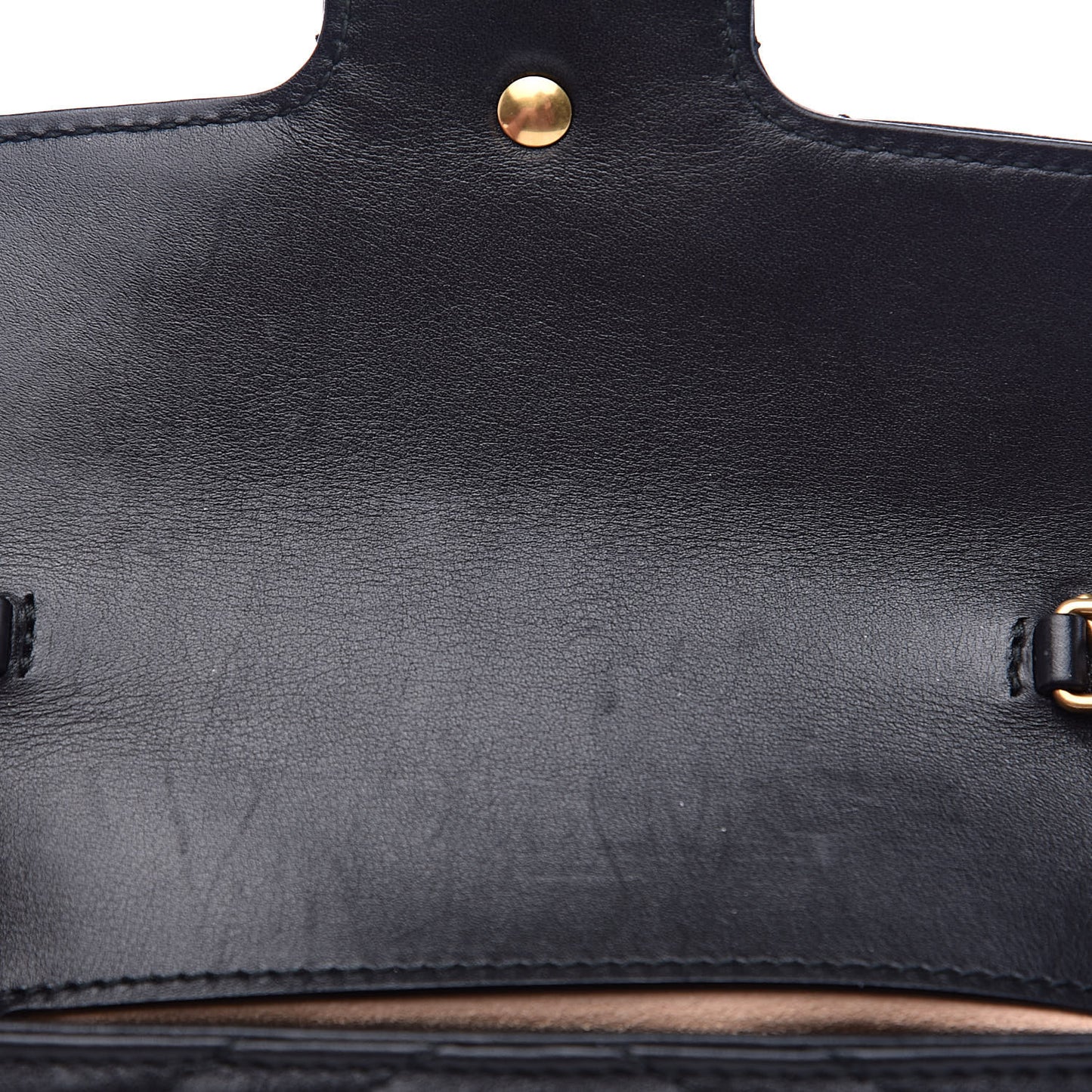 Calfskin Matelasse Super Mini GG Marmont Shoulder Bag Black