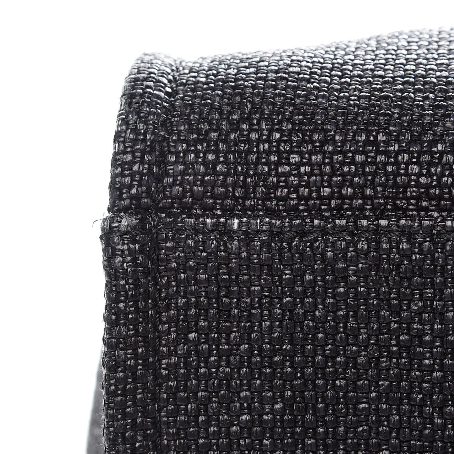 Woven Straw Raffia Large Deauville Tote Black
