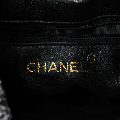 Chanel Metallic Lambskin Drawstring Pouch Bag Dark Silver 6 of 8