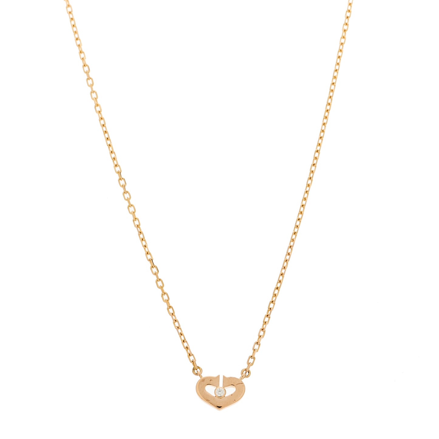 18K Pink Gold Diamond XS Hearts and Symbols Necklace