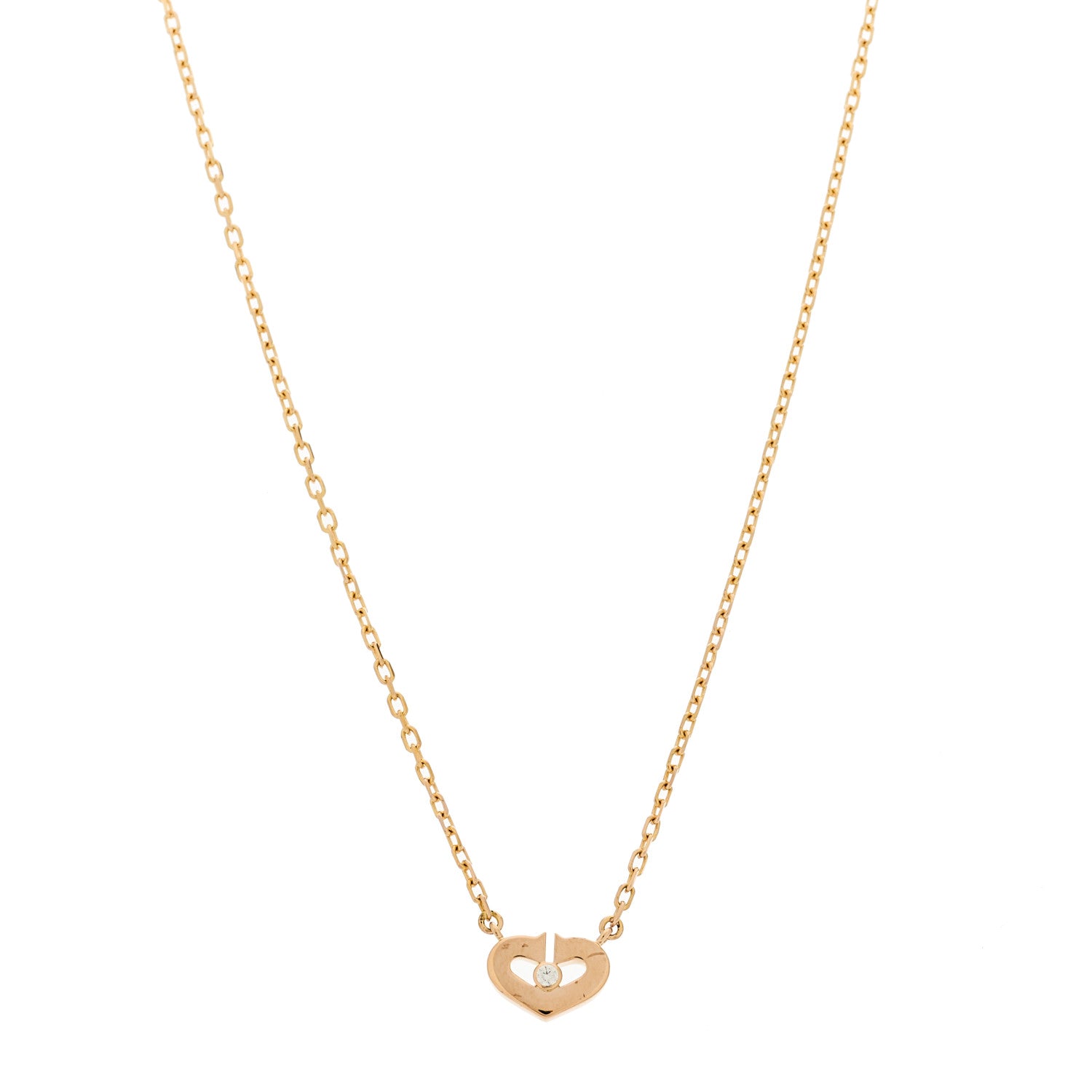 Cartier 18K Pink Gold Diamond XS Hearts and Symbols Necklace 1 of 5