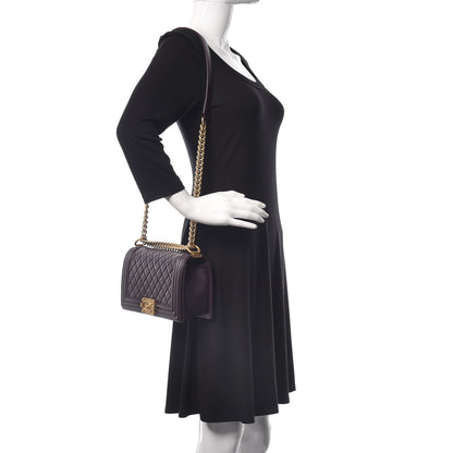Chanel Lambskin Quilted Medium Boy Flap Dark Purple 2 of 11