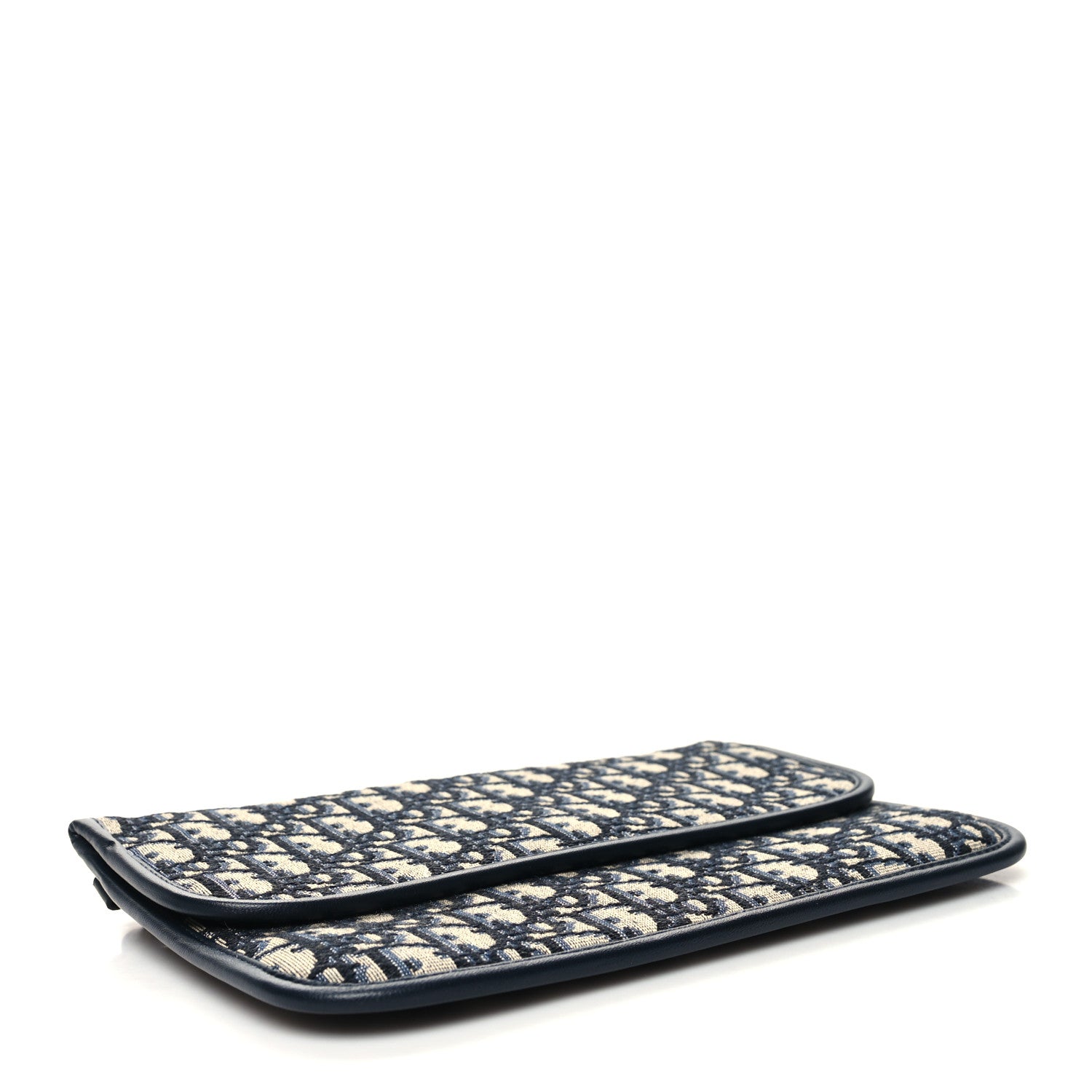 Christian Dior Oblique Flap Pouch Clutch Blue 4 of 10