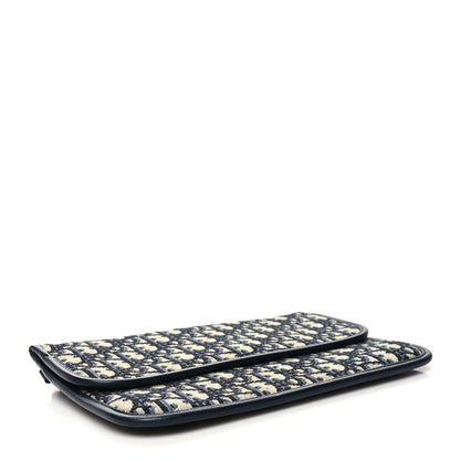 Christian Dior Oblique Flap Pouch Clutch Blue 4 of 10