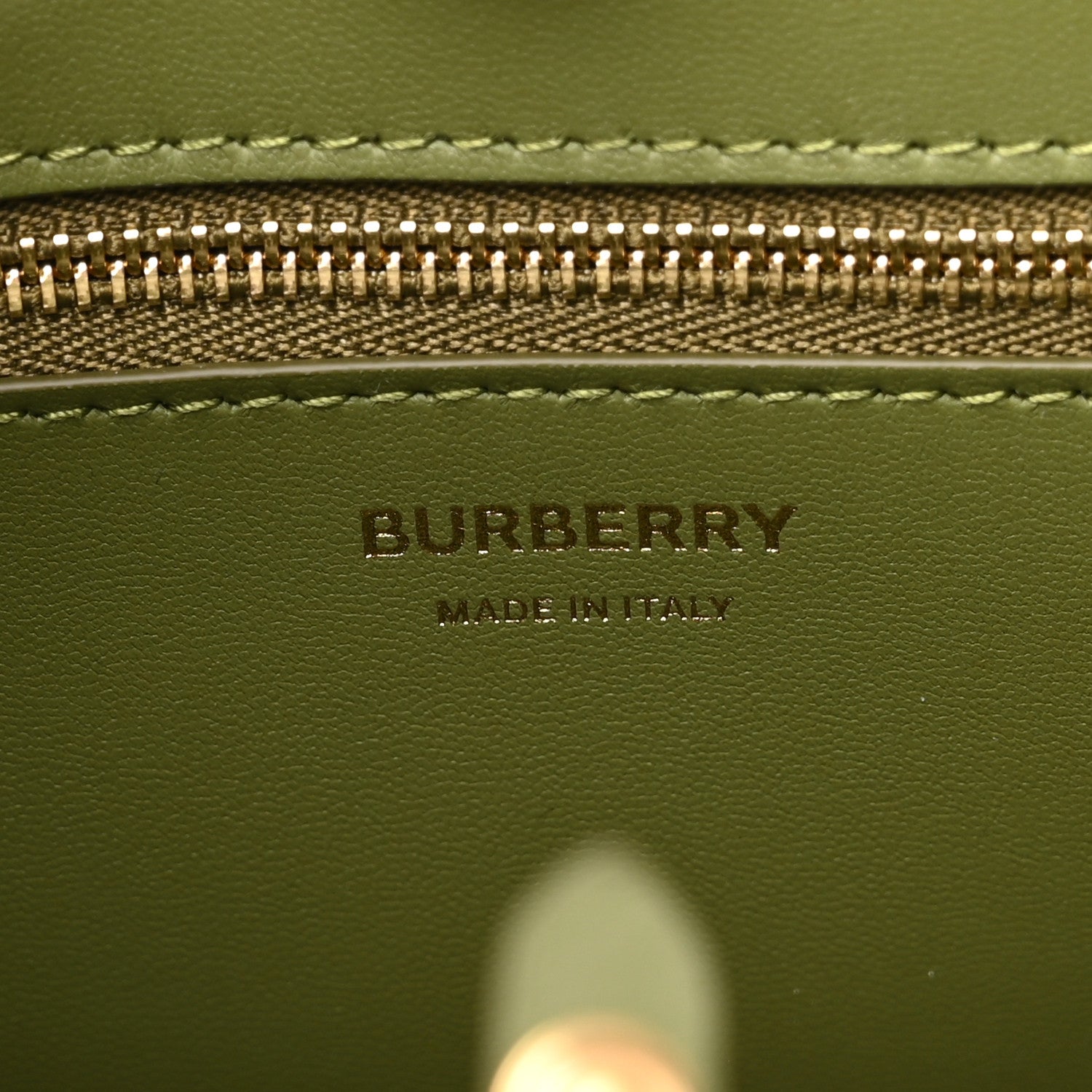Burberry Grained Calfskin Mini Frances Tote Spruce Green 6 of 9