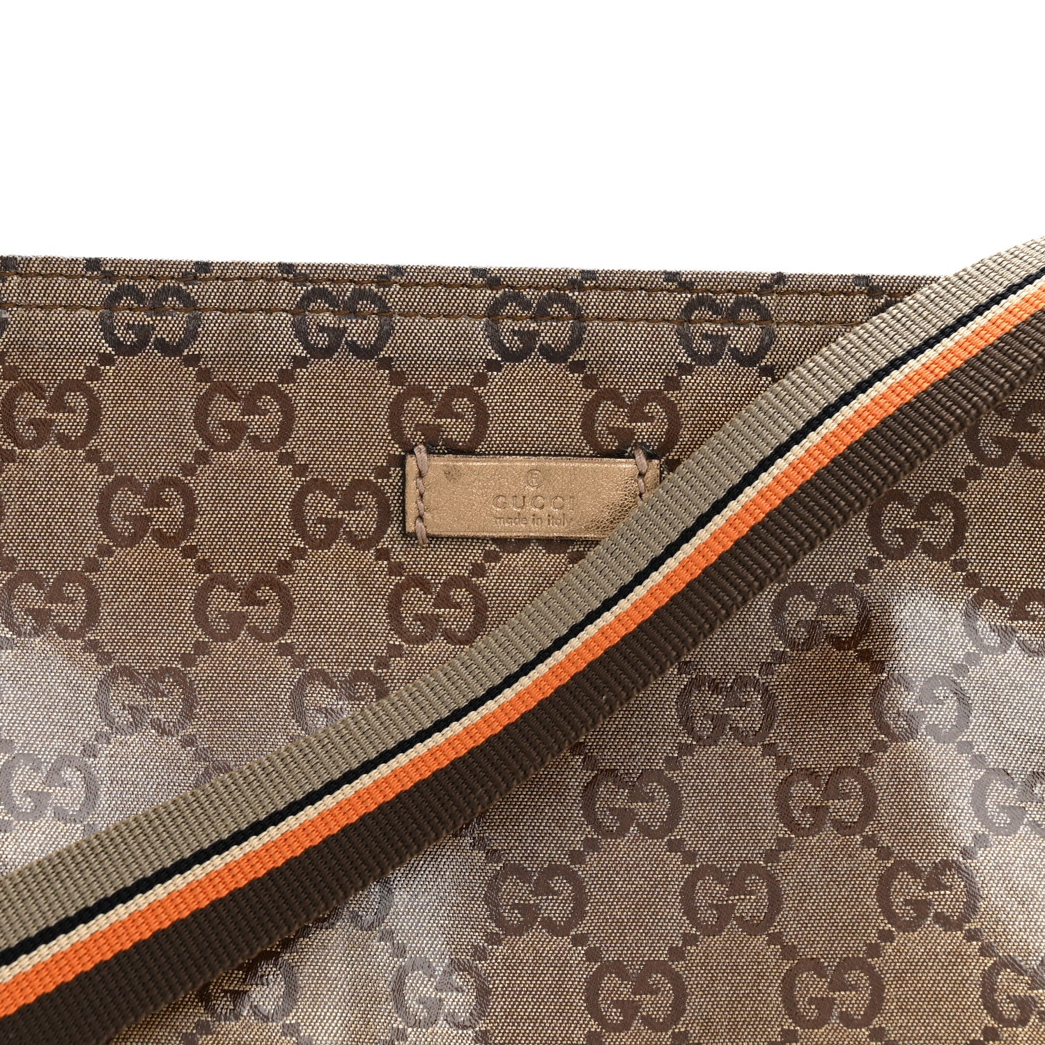 Gucci Crystal Monogram Web Small Flat Messenger Crossbody Bronze 8 of 11
