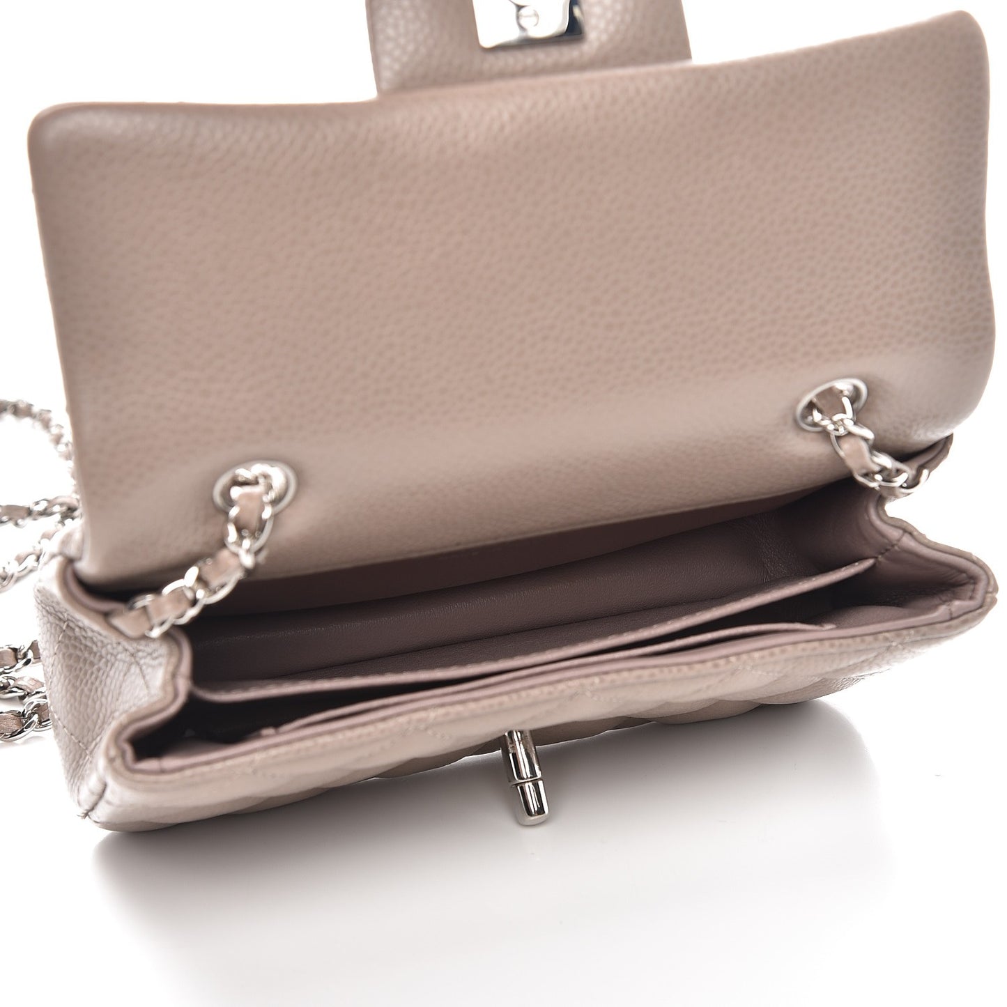 Caviar Quilted Extra Mini Flap Grey