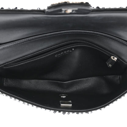 Chanel Sequin Quilted Pearl CC Flap Clutch Black 5 of 11