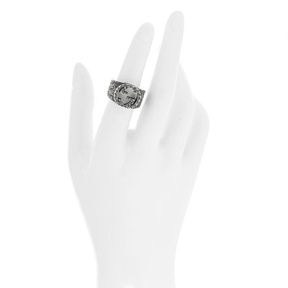 Gucci Sterling Silver Interlocking GG Signet Ring 53 6.25 2 of 5