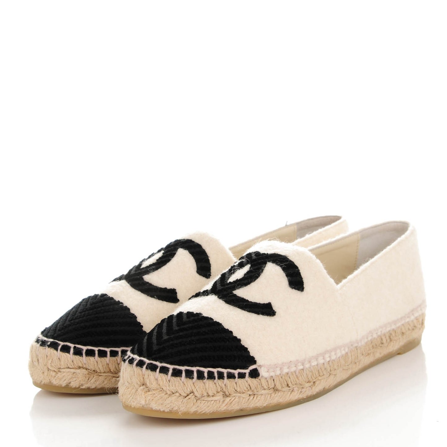 Wool CC Espadrilles 39 White Black