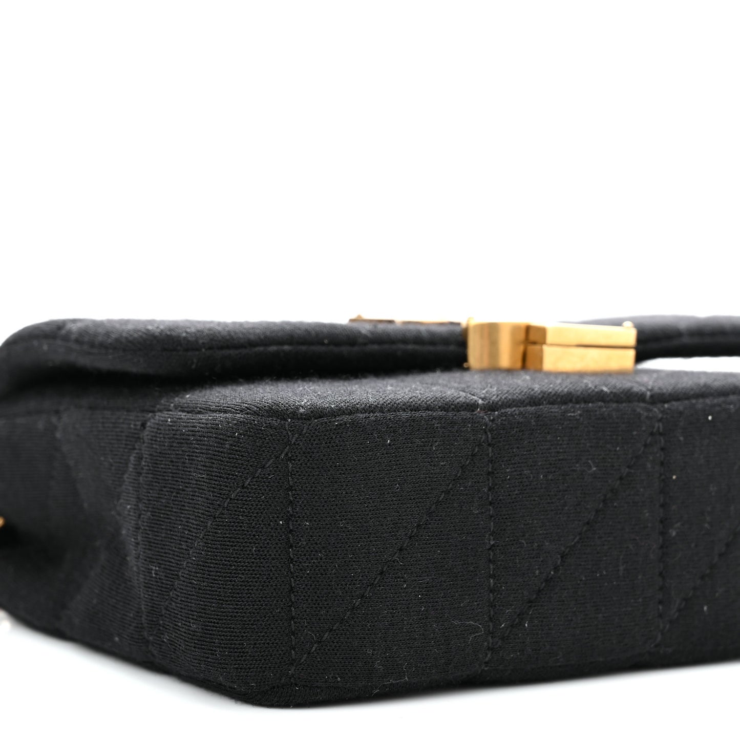 Jersey Wool Patchwork Monogram Mini Jamie Baguette Black