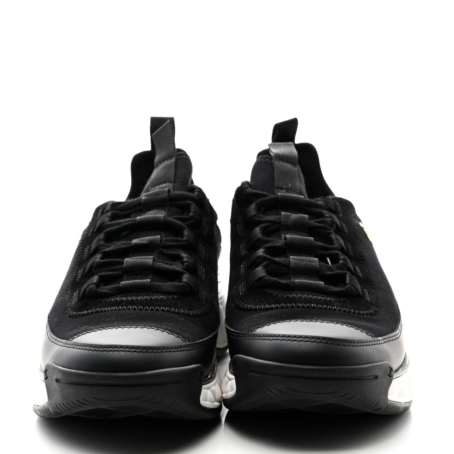 Chanel Velvet Calfskin Mixed Fibers CC Sneakers 39 Black 2 of 9