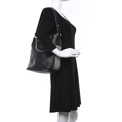 Chanel Calfskin Stitched Over & Over Hobo Black 2 of 9
