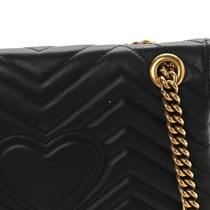 Gucci Calfskin Matelasse Small GG Marmont Shoulder Bag Black 10 of 10