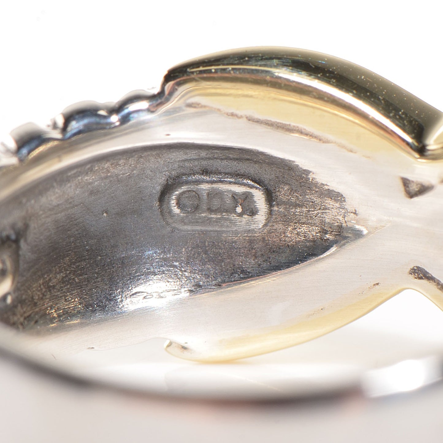 Sterling Silver 14k Yellow Gold X Triple Row Ring 7