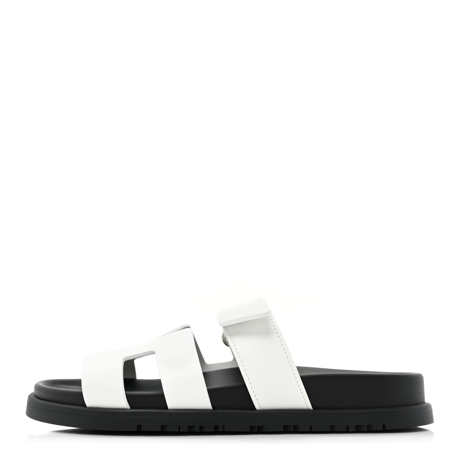 Hermes Calfskin Womens Chypre Sandals 36.5 White 1 of 9