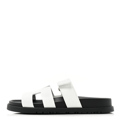 Hermes Calfskin Womens Chypre Sandals 36.5 White 1 of 9
