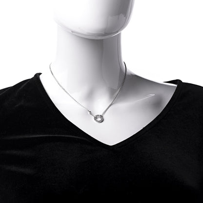 Cartier 18K White Gold 2 Diamond LOVE Necklace 2 of 8