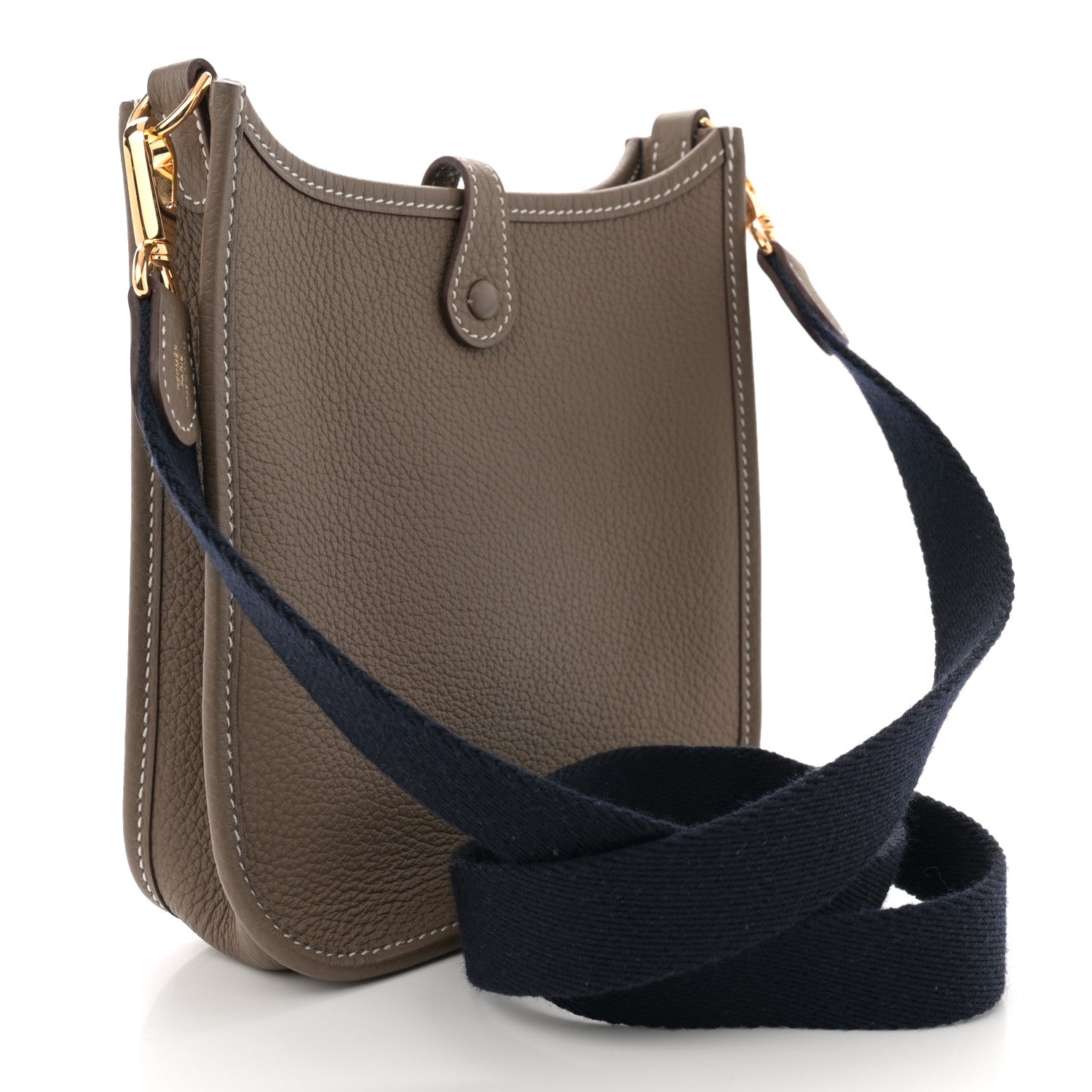 Hermes Taurillon Clemence Amazone Evelyne TPM Etoupe Bleu Indigo 3 of 11
