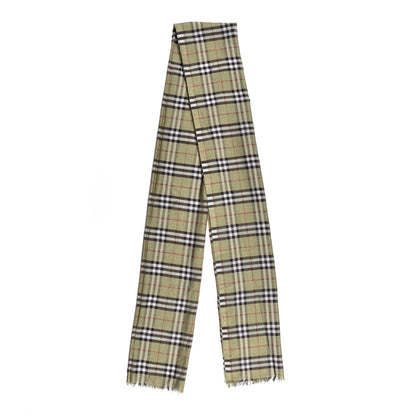 Burberry Metallic Wool Silk Gauze Vintage Check Scarf Pale Powder Green 2 of 4