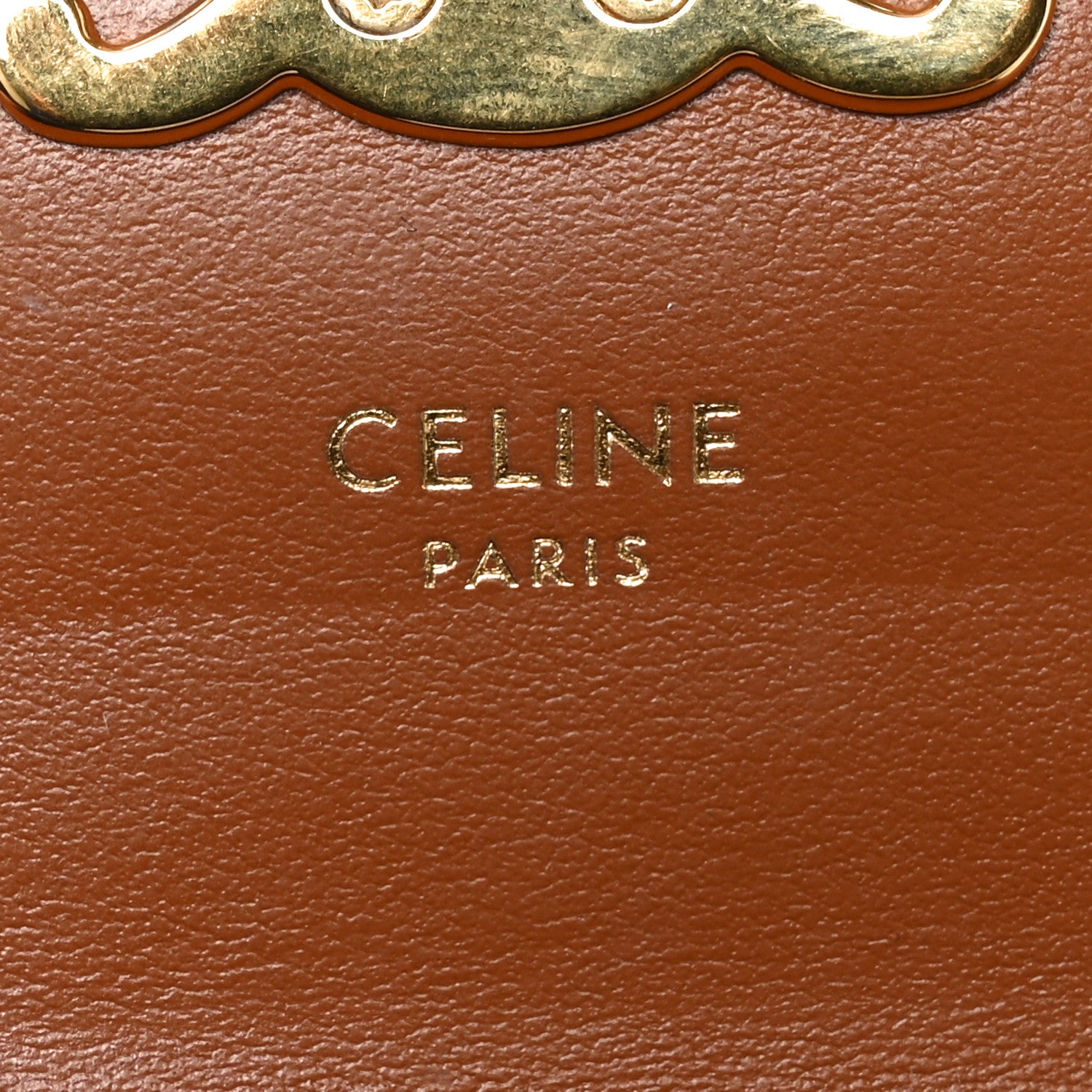 Celine Triomphe Canvas Calfskin Flap Card Holder Tan 6 of 6