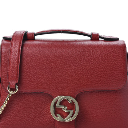 Gucci Dollar Calfskin Interlocking G Top Handle Shoulder Bag Red 10 of 10