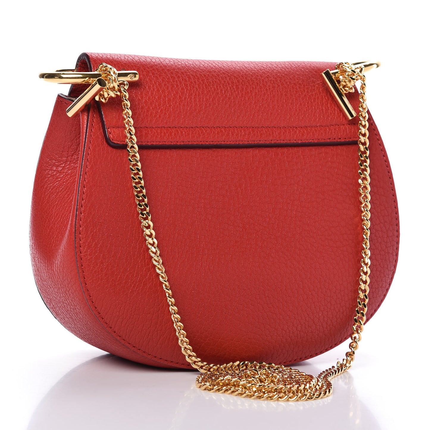 Grained Lambskin Mini Drew Shoulder Bag Plaid Red