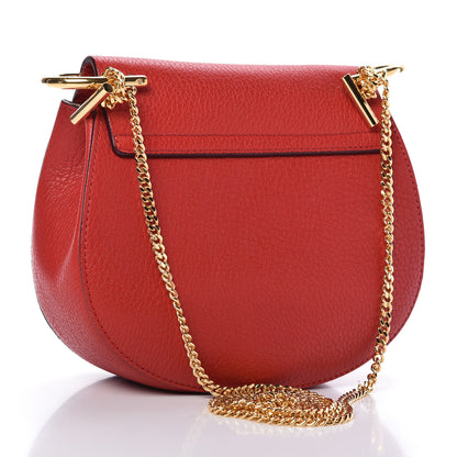 Chloe Grained Lambskin Mini Drew Shoulder Bag Plaid Red 3 of 8
