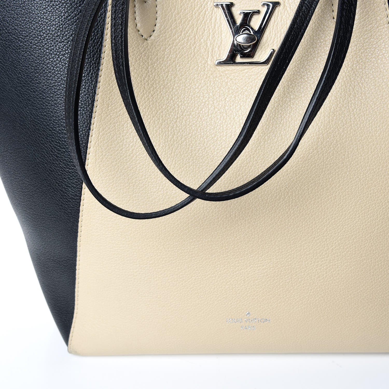 Louis Vuitton Calfskin Lockme Cabas Vanille Black 18 of 18