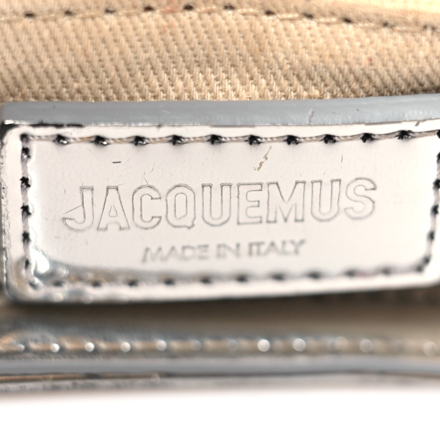 Jacquemus Metallic Calfskin Le Bisou Perle Silver 6 of 9