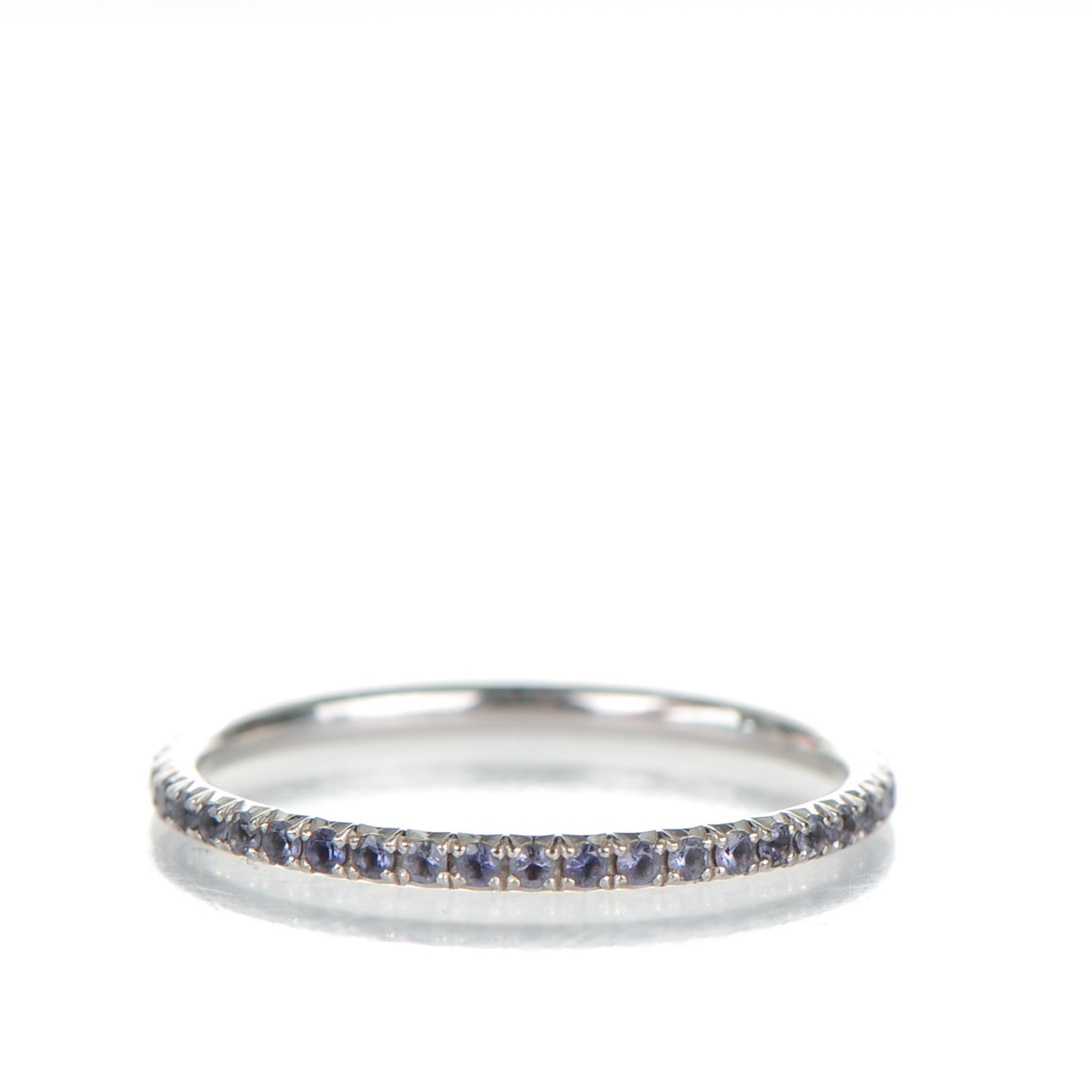 18K White Gold Iolite Metro Single Row Ring 6.5