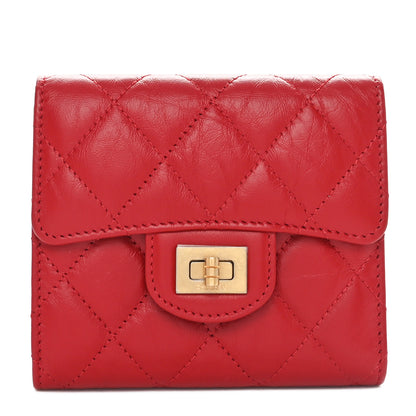 Chanel Aged Calfskin Quilted Reissue Compact Wallet Red 1 of 10