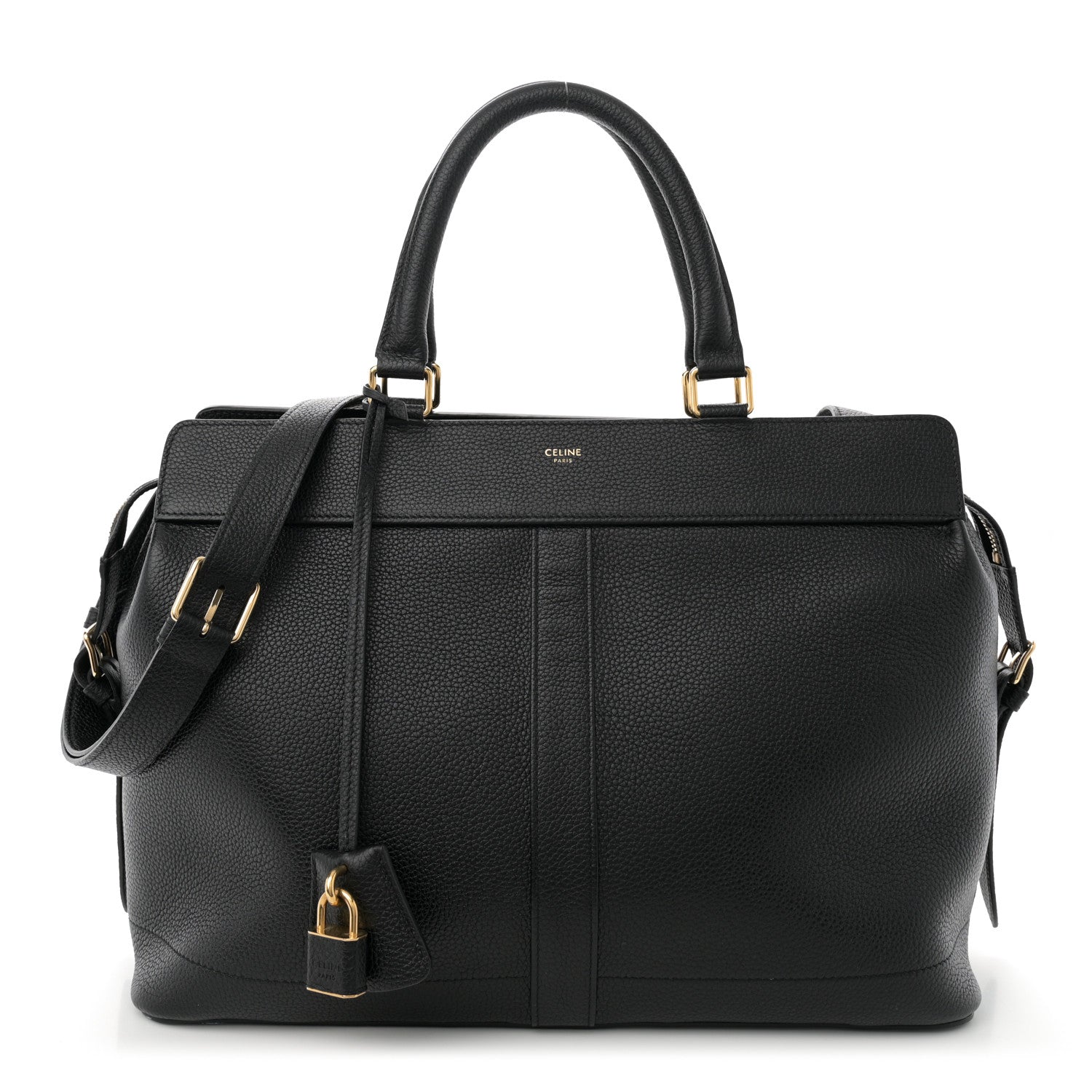 Celine Grained Calfskin Medium Cabas De France Black 1 of 11