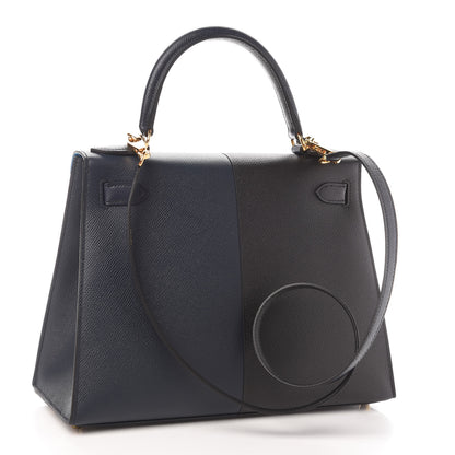 Hermes Epsom Casaque Kelly Sellier 28 Bleu Indigo Black Bleu Frida 2 of 10