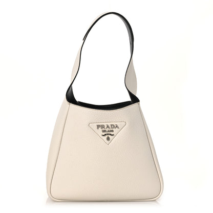 Prada Vitello Daino Soft Dynamique Hobo Talco Black 1 of 14