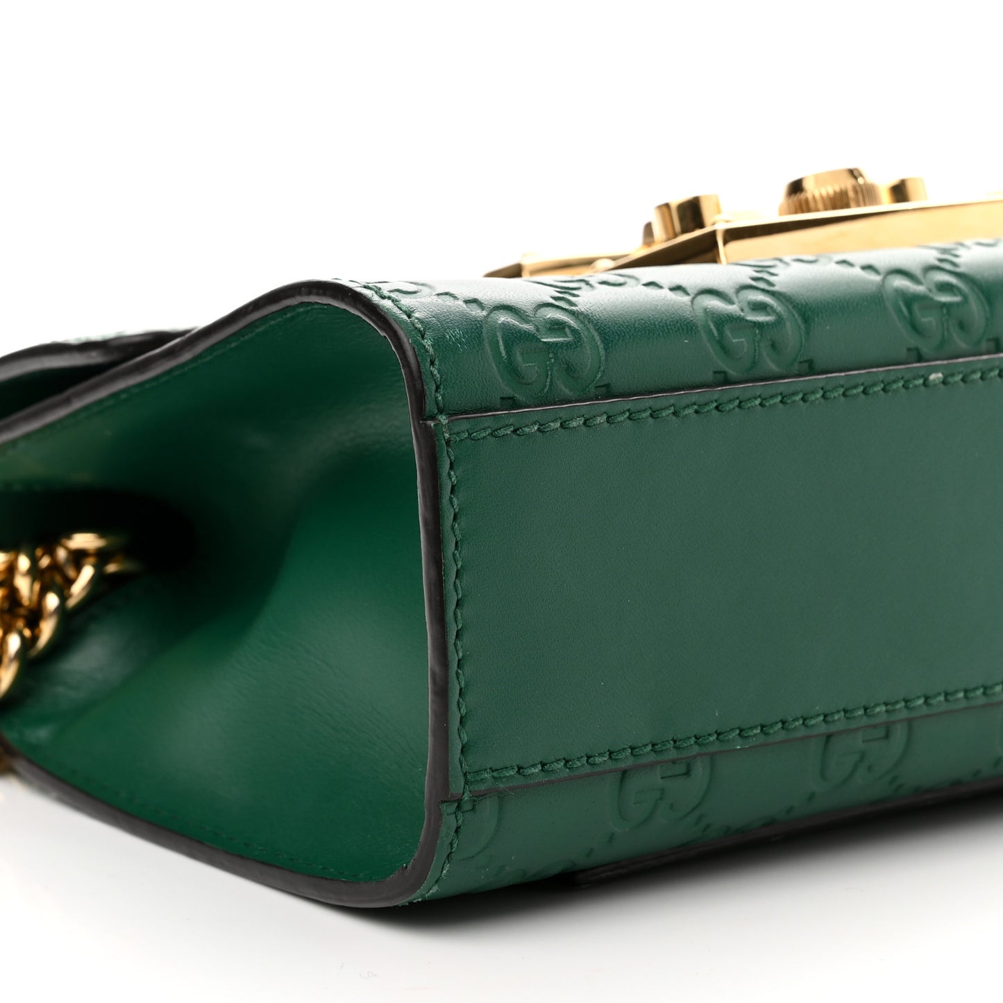 Guccissima Small Padlock Shoulder Bag Emerald
