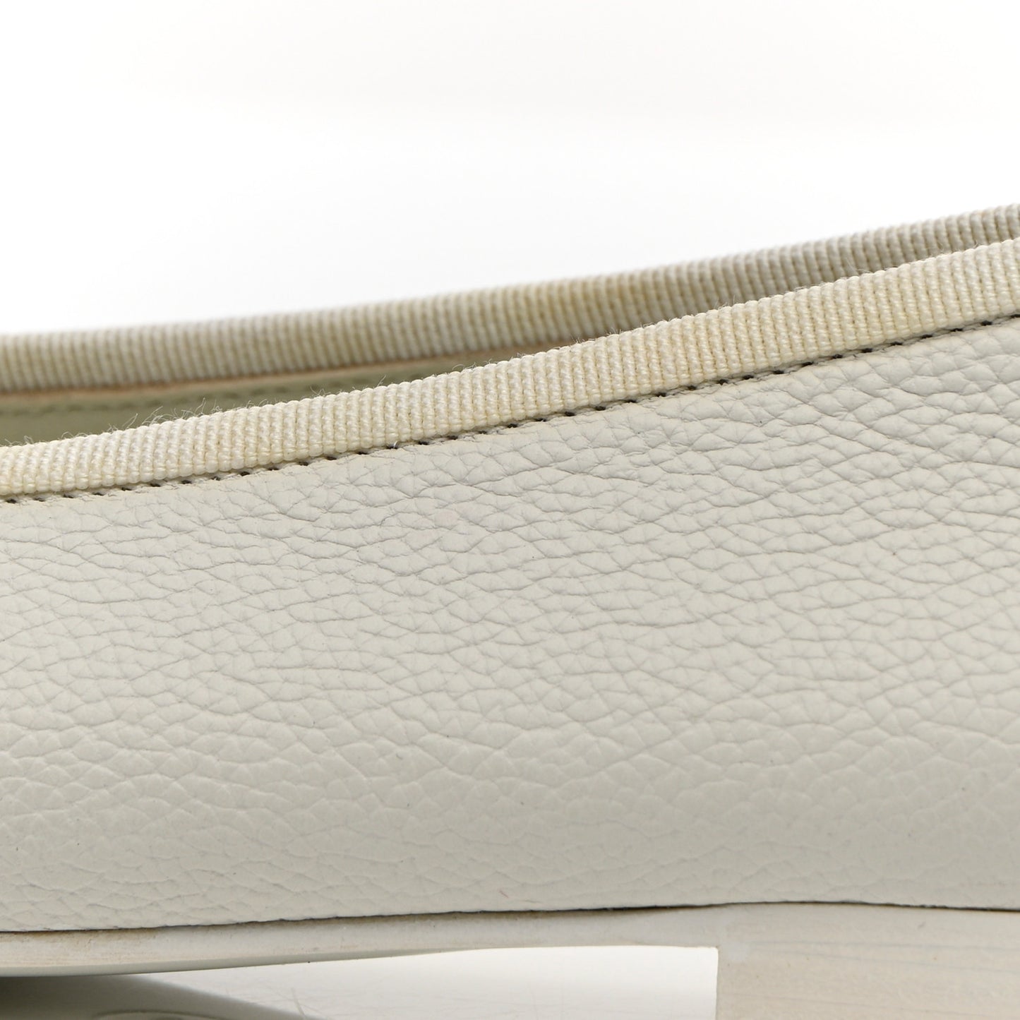 Calfskin Patent CC Cap Toe Ballerina Flats 37.5 White Blue